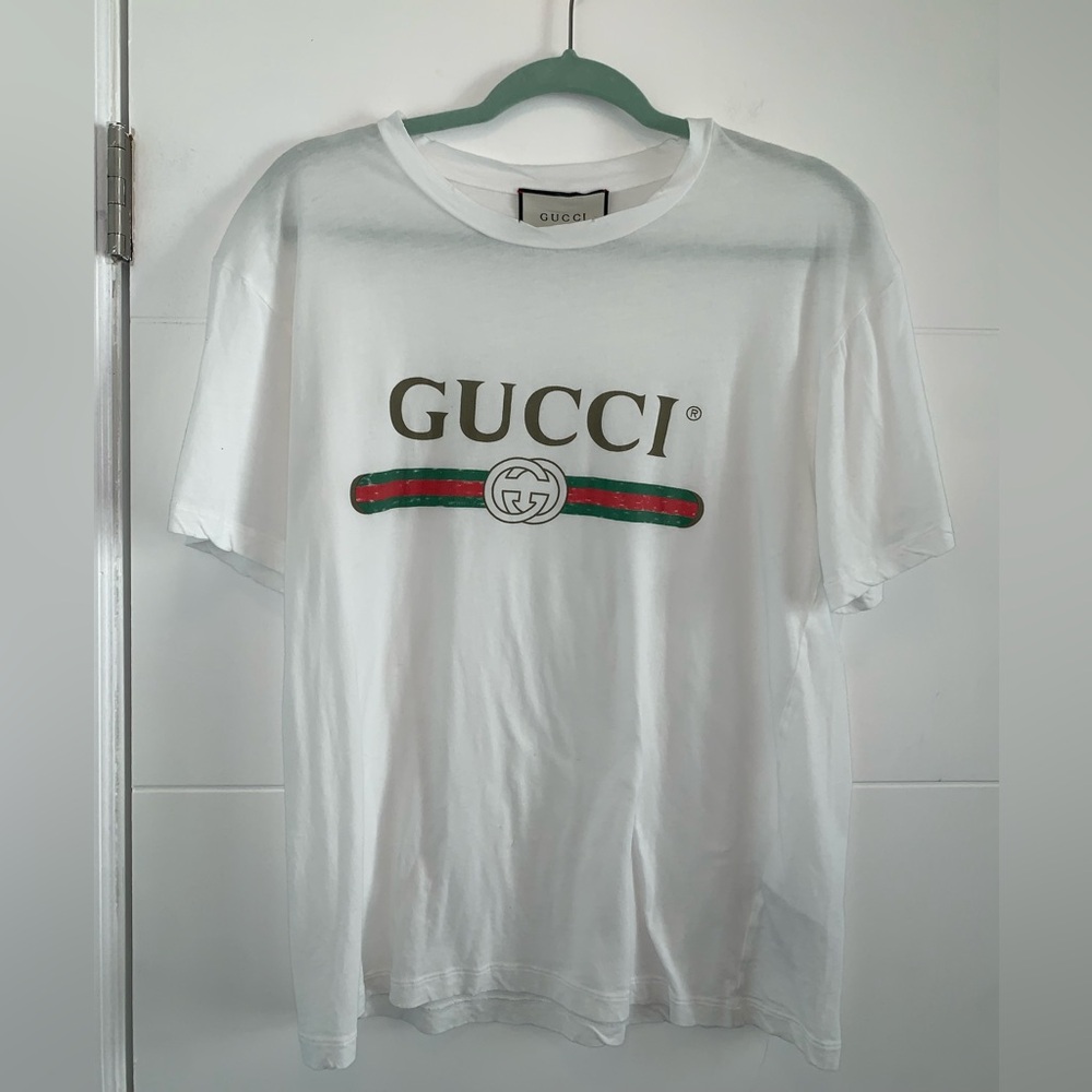 AUTHENTIC Gucci Men's Logo T-shirt White XS